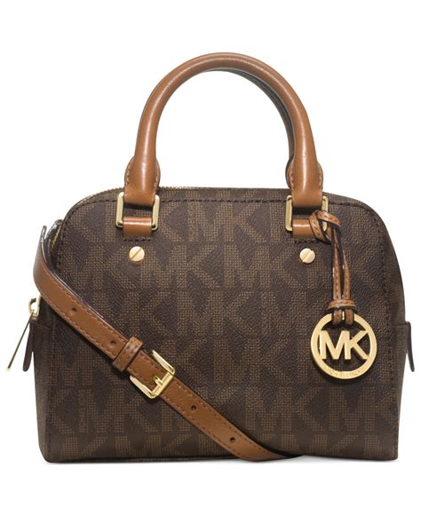 michael kors brown handle|michael kors brown satchels.